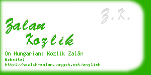 zalan kozlik business card